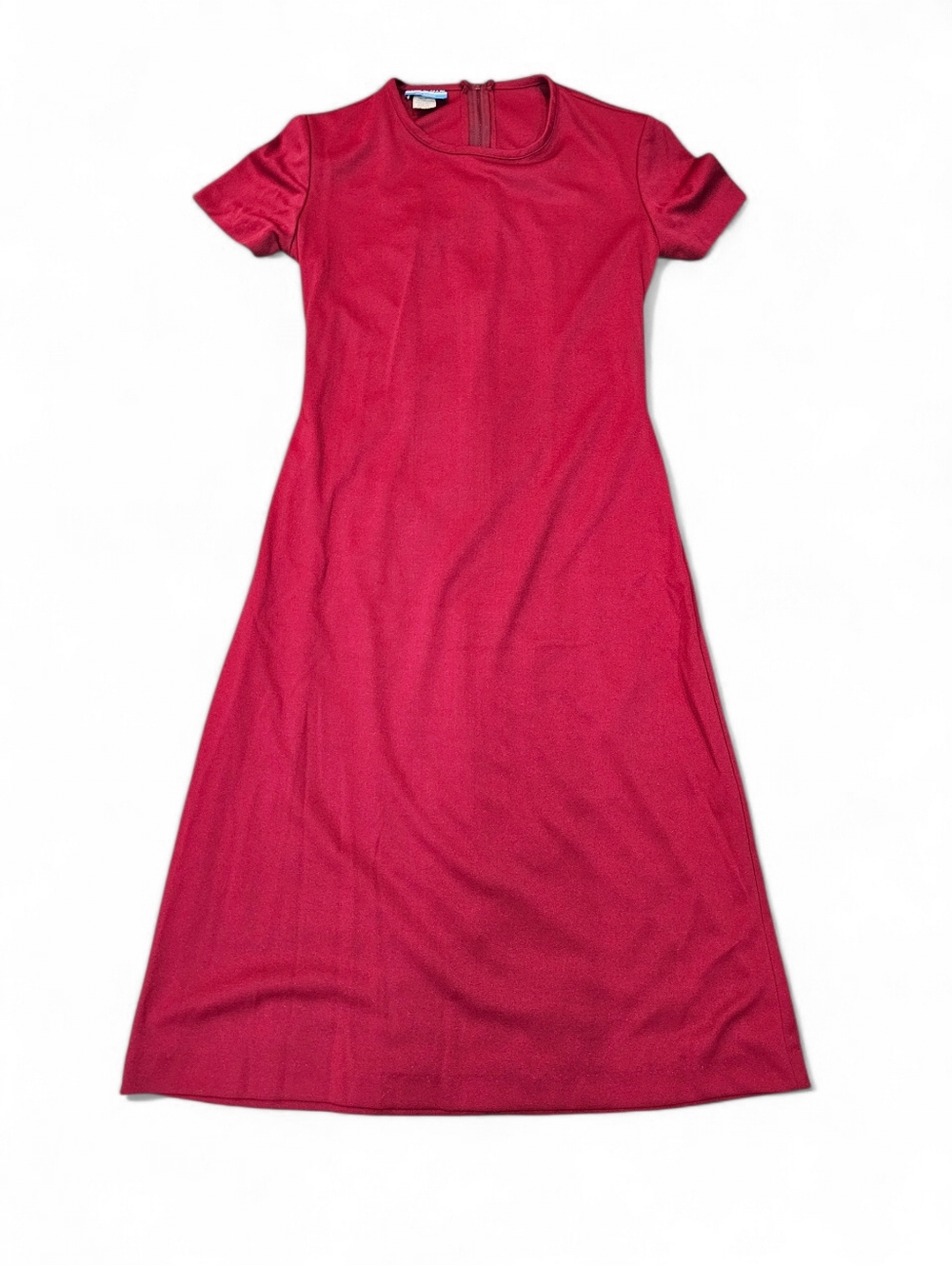 Vintage 70's Ambassador Womens Burgundy Red Maxi Dress Size 14 Back Zip Closure